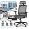 Costway Ergonomic High Back Mesh Office Chair Recliner Task Chair w/Hanger Grey\Black